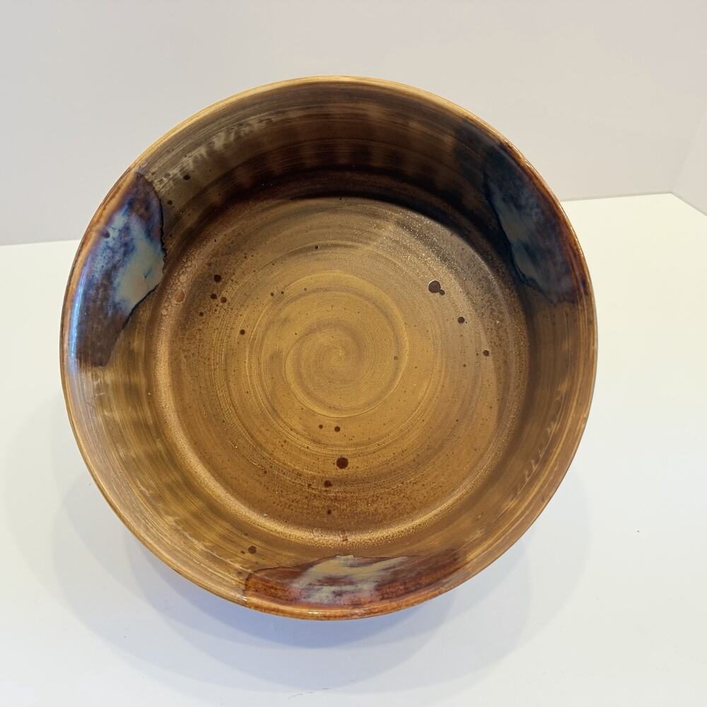 Sango Splash 4951 Stoneware 8” Storage Bowl Brown Drip Glaze - Picture 4 of 7